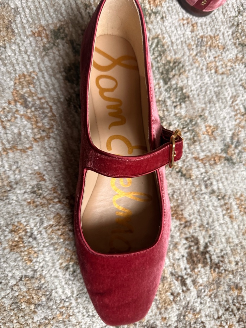 Sam Edelman Raspberry Mary Jane Flats. - Picture 4 of 16
